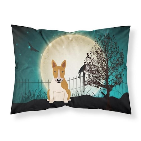 Micasa Halloween Scary Bull Terrier Red White Fabric Standard Pillowcase, 20.5 x 0.25 x 30 in. MI223560